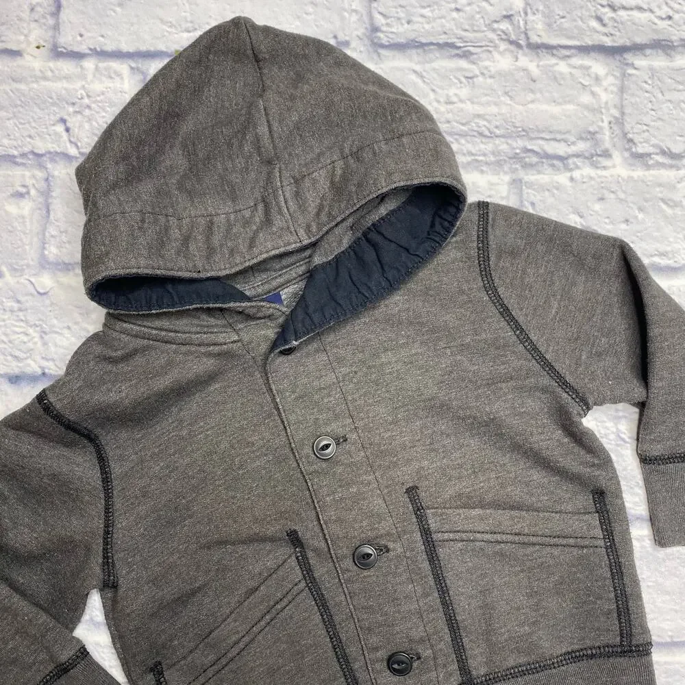 babyGap Button Down, Hooded Sweatshirt in Grey